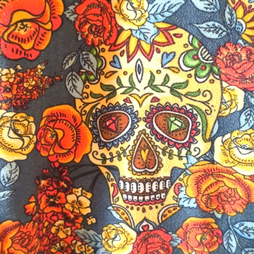 Floral Skull Leggings by Purple Puddle